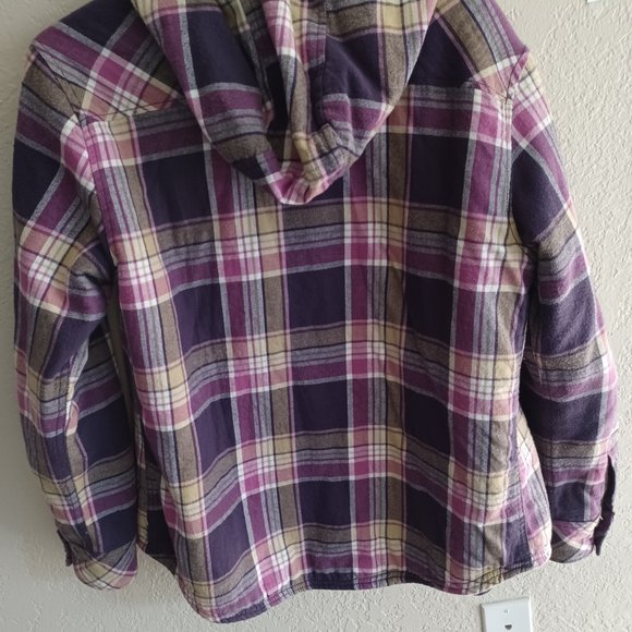 Boston traders fleece flannel jacket hood shacket - Picture 3 of 3